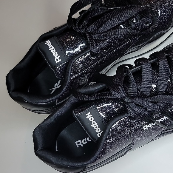 NWOT REEBOK Glitter Sparkle Lace Up Sneakers Originals Classic - Picture 3 of 9